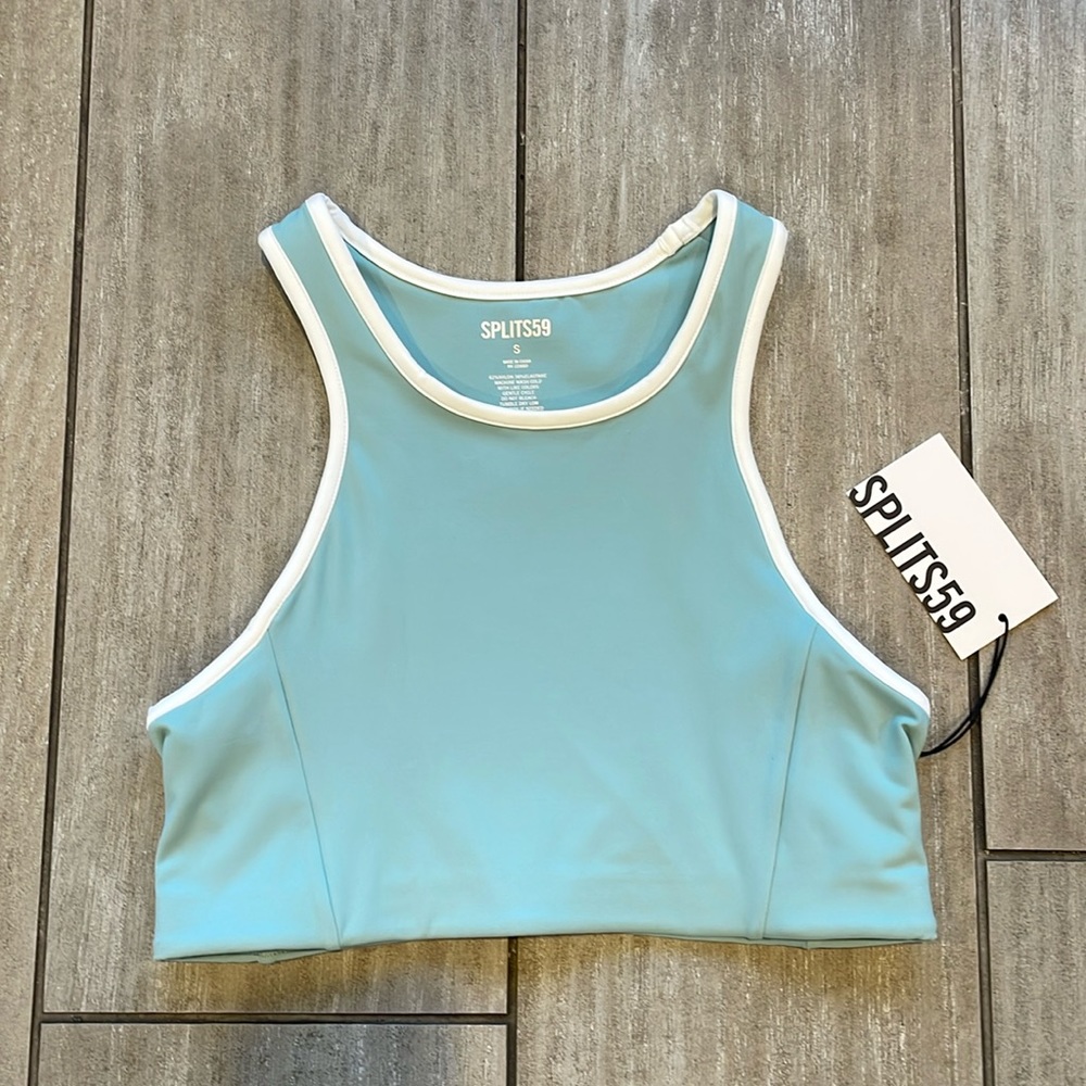 Splits59 Blake Rigor Bra, NBW teal and white